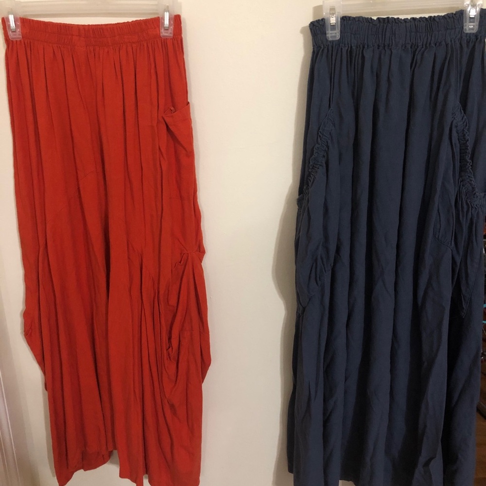 Lot of Two Skirts Blue Gray & Orange